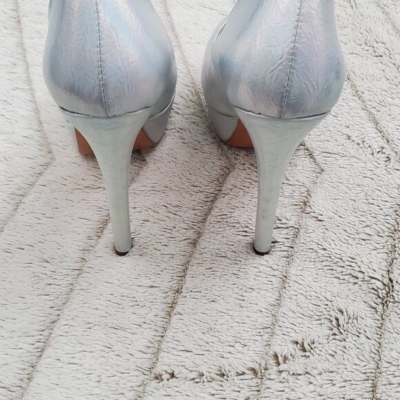 Onlymaker Holographic Peep Toe High Heel Stiletto Platform Pump - Picture 6 of 8